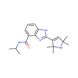 CC(C)NC(=O)c1cccc2[nH]c(C3=CC(C)(C)NC3(C)C)nc12 ZINC000040407354