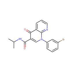 CC(C)NC(=O)c1cn(-c2cccc(Br)c2)c2ncccc2c1=O ZINC000039366053