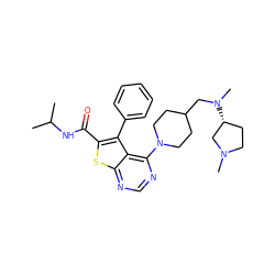 CC(C)NC(=O)c1sc2ncnc(N3CCC(CN(C)[C@@H]4CCN(C)C4)CC3)c2c1-c1ccccc1 ZINC000147707680