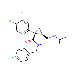 CC(C)NC[C@@H]1C[C@@]1(C(=O)N(C)Cc1ccc(F)cc1)c1ccc(Cl)c(Cl)c1 ZINC000066078881