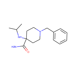 CC(C)NC1(C(N)=O)CCN(Cc2ccccc2)CC1 ZINC000000393552