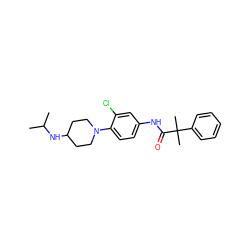 CC(C)NC1CCN(c2ccc(NC(=O)C(C)(C)c3ccccc3)cc2Cl)CC1 ZINC000064540024