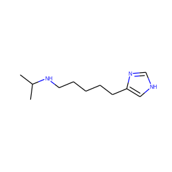 CC(C)NCCCCCc1c[nH]cn1 ZINC000013685882