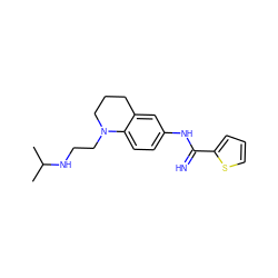 CC(C)NCCN1CCCc2cc(NC(=N)c3cccs3)ccc21 ZINC000095554036