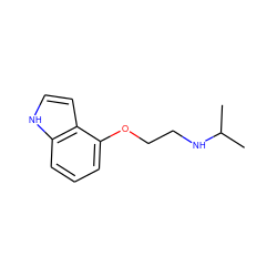 CC(C)NCCOc1cccc2[nH]ccc12 ZINC000013776478