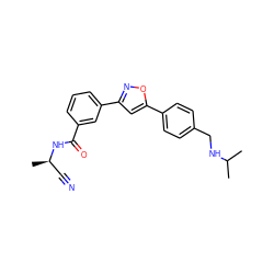 CC(C)NCc1ccc(-c2cc(-c3cccc(C(=O)N[C@H](C)C#N)c3)no2)cc1 ZINC000066074514