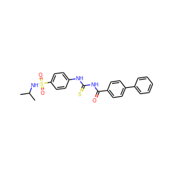 CC(C)NS(=O)(=O)c1ccc(NC(=S)NC(=O)c2ccc(-c3ccccc3)cc2)cc1 ZINC000001063179