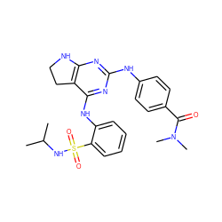 CC(C)NS(=O)(=O)c1ccccc1Nc1nc(Nc2ccc(C(=O)N(C)C)cc2)nc2c1CCN2 ZINC000221671948