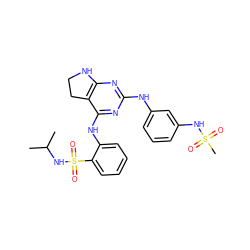 CC(C)NS(=O)(=O)c1ccccc1Nc1nc(Nc2cccc(NS(C)(=O)=O)c2)nc2c1CCN2 ZINC000221697022