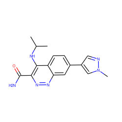 CC(C)Nc1c(C(N)=O)nnc2cc(-c3cnn(C)c3)ccc12 ZINC000095591920