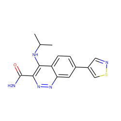 CC(C)Nc1c(C(N)=O)nnc2cc(-c3cnsc3)ccc12 ZINC000095588727