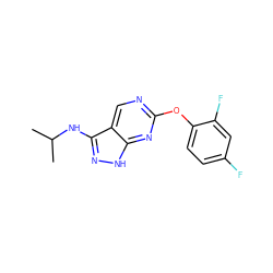 CC(C)Nc1n[nH]c2nc(Oc3ccc(F)cc3F)ncc12 ZINC000034809200