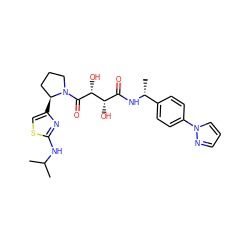 CC(C)Nc1nc([C@H]2CCCN2C(=O)[C@H](O)[C@@H](O)C(=O)N[C@H](C)c2ccc(-n3cccn3)cc2)cs1 ZINC000071341956