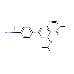 CC(C)Nc1nc(-c2ccc(C(C)(C)N)cc2)cc2ncn(C)c(=O)c12 ZINC000115624122