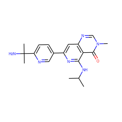 CC(C)Nc1nc(-c2ccc(C(C)(C)N)nc2)cc2ncn(C)c(=O)c12 ZINC000115625151