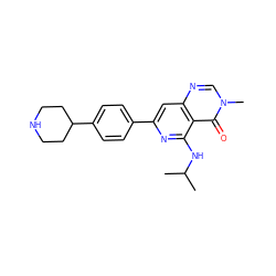 CC(C)Nc1nc(-c2ccc(C3CCNCC3)cc2)cc2ncn(C)c(=O)c12 ZINC000115625329