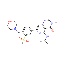 CC(C)Nc1nc(-c2ccc(CN3CCOCC3)c(S(C)(=O)=O)c2)cc2ncn(C)c(=O)c12 ZINC000115624130