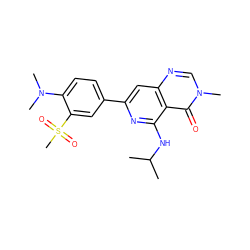 CC(C)Nc1nc(-c2ccc(N(C)C)c(S(C)(=O)=O)c2)cc2ncn(C)c(=O)c12 ZINC000115625230