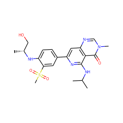 CC(C)Nc1nc(-c2ccc(N[C@H](C)CO)c(S(C)(=O)=O)c2)cc2ncn(C)c(=O)c12 ZINC000115625645