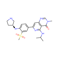 CC(C)Nc1nc(-c2ccc(N[C@H]3CCNC3)c(S(C)(=O)=O)c2)cc2ncn(C)c(=O)c12 ZINC000115625027