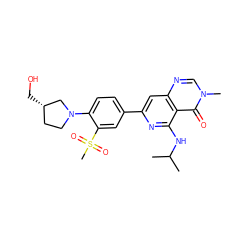 CC(C)Nc1nc(-c2ccc(N3CC[C@H](CO)C3)c(S(C)(=O)=O)c2)cc2ncn(C)c(=O)c12 ZINC000115625123