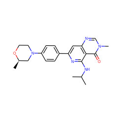 CC(C)Nc1nc(-c2ccc(N3CCO[C@H](C)C3)cc2)cc2ncn(C)c(=O)c12 ZINC000115623961