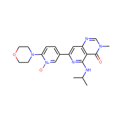 CC(C)Nc1nc(-c2ccc(N3CCOCC3)[n+]([O-])c2)cc2ncn(C)c(=O)c12 ZINC000115625682