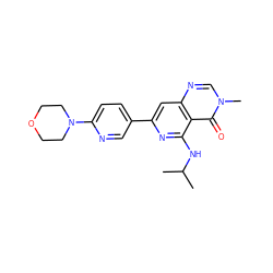 CC(C)Nc1nc(-c2ccc(N3CCOCC3)nc2)cc2ncn(C)c(=O)c12 ZINC000115624086