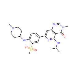 CC(C)Nc1nc(-c2ccc(NC3CCN(C)CC3)c(S(C)(=O)=O)c2)cc2ncn(C)c(=O)c12 ZINC000115625246