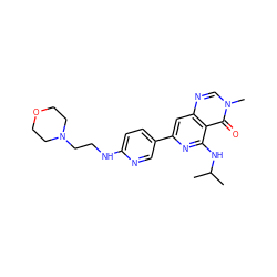 CC(C)Nc1nc(-c2ccc(NCCN3CCOCC3)nc2)cc2ncn(C)c(=O)c12 ZINC000115624023