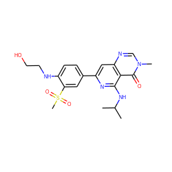 CC(C)Nc1nc(-c2ccc(NCCO)c(S(C)(=O)=O)c2)cc2ncn(C)c(=O)c12 ZINC000115625291