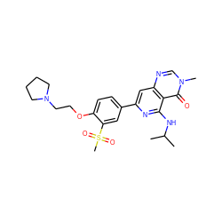 CC(C)Nc1nc(-c2ccc(OCCN3CCCC3)c(S(C)(=O)=O)c2)cc2ncn(C)c(=O)c12 ZINC000115619562