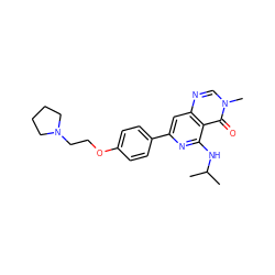 CC(C)Nc1nc(-c2ccc(OCCN3CCCC3)cc2)cc2ncn(C)c(=O)c12 ZINC000115625400