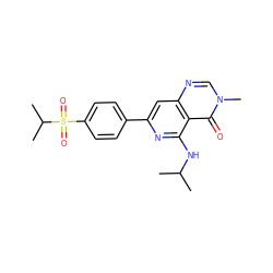 CC(C)Nc1nc(-c2ccc(S(=O)(=O)C(C)C)cc2)cc2ncn(C)c(=O)c12 ZINC000115624176