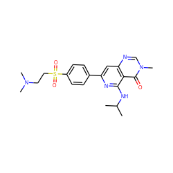 CC(C)Nc1nc(-c2ccc(S(=O)(=O)CCN(C)C)cc2)cc2ncn(C)c(=O)c12 ZINC000115625067