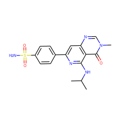 CC(C)Nc1nc(-c2ccc(S(N)(=O)=O)cc2)cc2ncn(C)c(=O)c12 ZINC000115624602