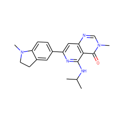 CC(C)Nc1nc(-c2ccc3c(c2)CCN3C)cc2ncn(C)c(=O)c12 ZINC000115622644