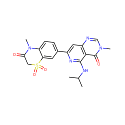 CC(C)Nc1nc(-c2ccc3c(c2)S(=O)(=O)CC(=O)N3C)cc2ncn(C)c(=O)c12 ZINC000115623048