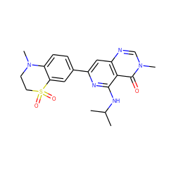 CC(C)Nc1nc(-c2ccc3c(c2)S(=O)(=O)CCN3C)cc2ncn(C)c(=O)c12 ZINC000143103251