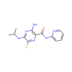 CC(C)Nc1nc(N)c(C(=O)Nc2ccccn2)nc1Cl ZINC000028128982