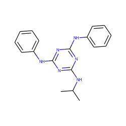 CC(C)Nc1nc(Nc2ccccc2)nc(Nc2ccccc2)n1 ZINC000003095224