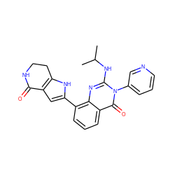 CC(C)Nc1nc2c(-c3cc4c([nH]3)CCNC4=O)cccc2c(=O)n1-c1cccnc1 ZINC000222374637