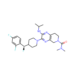 CC(C)Nc1nc2c(nc1N1CCC([C@@H](F)c3ccc(F)cc3F)CC1)CN(C(=O)N(C)C)CC2 ZINC001772622845