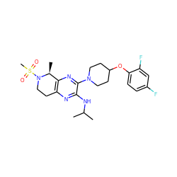 CC(C)Nc1nc2c(nc1N1CCC(Oc3ccc(F)cc3F)CC1)[C@H](C)N(S(C)(=O)=O)CC2 ZINC001772615304