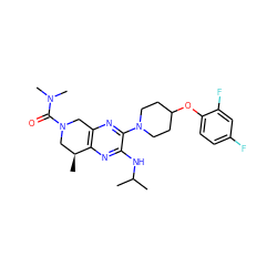 CC(C)Nc1nc2c(nc1N1CCC(Oc3ccc(F)cc3F)CC1)CN(C(=O)N(C)C)C[C@@H]2C ZINC001772624857