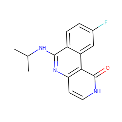 CC(C)Nc1nc2cc[nH]c(=O)c2c2cc(F)ccc12 ZINC000064540213