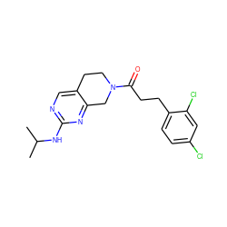 CC(C)Nc1ncc2c(n1)CN(C(=O)CCc1ccc(Cl)cc1Cl)CC2 ZINC001772635919