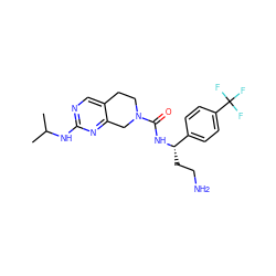 CC(C)Nc1ncc2c(n1)CN(C(=O)N[C@@H](CCN)c1ccc(C(F)(F)F)cc1)CC2 ZINC001772653389