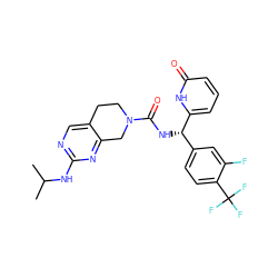 CC(C)Nc1ncc2c(n1)CN(C(=O)N[C@@H](c1ccc(C(F)(F)F)c(F)c1)c1cccc(=O)[nH]1)CC2 ZINC001772631399