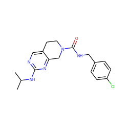 CC(C)Nc1ncc2c(n1)CN(C(=O)NCc1ccc(Cl)cc1)CC2 ZINC000169331842